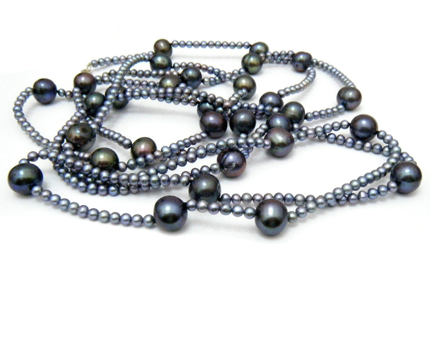 Dark Grey Two Size Rope Necklace